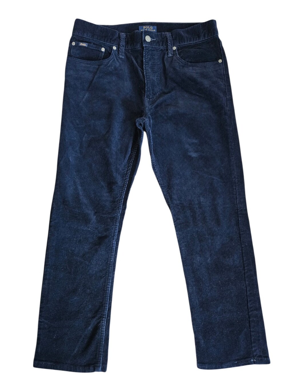 Men's Polo Ralph Lauren Varick Slim Straight Blue Corduroy Pants 32x26.5 Fall